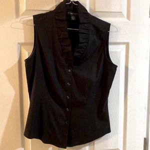 Sleeveless black Brooks Brothers blouse